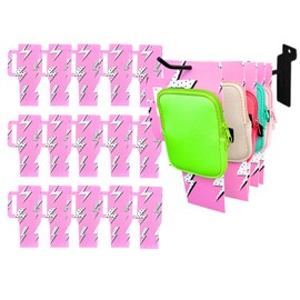 Reusable Display Holders in 40 oz. Tumbler with Handle Shape | 15 pk Pink Lightning Bolt for Cup Belt Bags Pouch with Strap Mini Bag Water Bottle Pouch for Boutique Owners and Resellers 10.6 x 5.75”