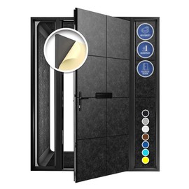 Arrowzooom 20 Black Self-Adhesive Door Kit PRO Polyester Foam Panels Peel and Stick Music Recording Studio Soundproof Noise Reduction -40db Thick Acoustic Treatment Fire Retardant 12x12x0.78in 1244