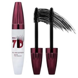 Rímel 7D con Fibras Impermeable, Alarga y Da Volumen a Pestañas, Maquillaje Ojos Antimanchas Efecto Pestañas Postizas Natural (1)                     