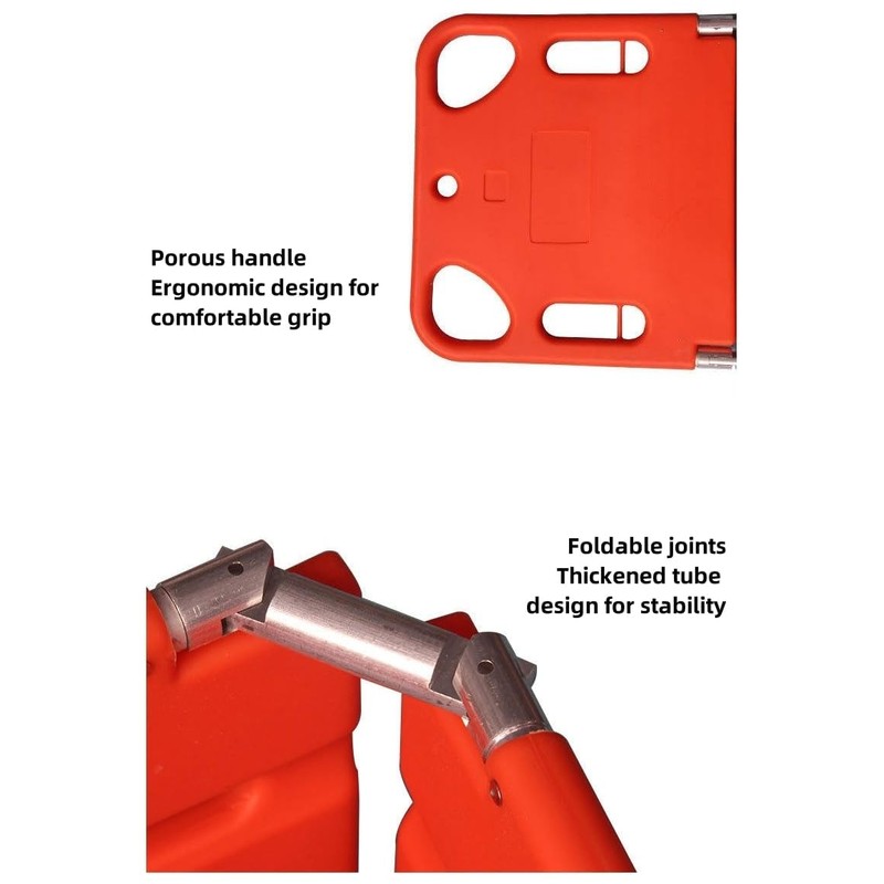Folding Plastic Spinal Board Stretcher, Water-Floatable Lightweight Rescue Stretcher, Compact