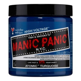 MANIC PANIC Classic Atomic Turquoise Semi Permanent Hair Color - Neon Aqua Blue Hair Dye for Women & Men That Lasts 4-6 Weeks - Vegan, Ammonia & Cruelty-Free - Create & Mix Custom Shades (8oz)