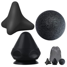 RYMALL Triggerpunkt Drücker Massagegerät+Faszienball,Schmerzfrei Drücker Set mit Saugnapf & Beutel für Muskelschmerzen und Verspannungen, Osteopressur Drücker Massager für Selbstmassage (Schwarz)