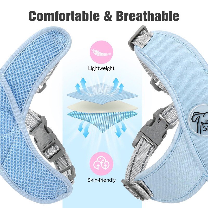 Pawaboo Small Dog Harness and Leash Set, Puppy Harness X-Frame