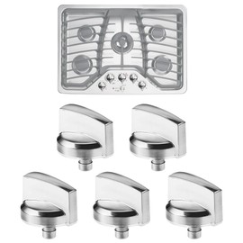 5 Pack WB03X25796 WB03T10326 Gas Cooktop Knob, Range Burner Stove Knob Compatible with GE Range Cooktop, Surface Burner Control Knob Replaces PS11721433 AP5986232 4362262 B071RXPPGF