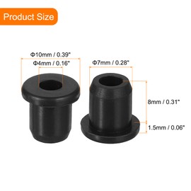 sourcing map 20Pcs 1/6" ID, 2/8" Drill Hole Rubber Grommets, Top Hat Grommets Firewall Hole Plug Fit 4mm Wire for Vinyl Tubing in Hydroponic Irrigation Systems, Black