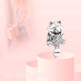 Annmors Charm, Love You Hearts, Pendant, S925 Sterling Silver Bead Charm with Cubic Zirconioa for European Bracelets, Necklaces, Mother's Day, Christmas Jewellery Gift for Men and Women, Cubic