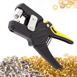 Tvvcalk Eyelet Pliers Set, Eyelet Pliers 10 mm with 1000 Eyelets, Eyelet Pliers for Tarpaulins, Professional Eyelet Pliers, More Pressure, More Magnetic Force.