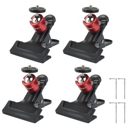 UTEBIT Camera Clamp Mount Tripod Camera Clip 360 Degree Swivel Webcam Mount with 1/4'' Screw Flash Reflector Holder for Studio Backdrop Digital SLR Video Light Photography Accessories Clamp,