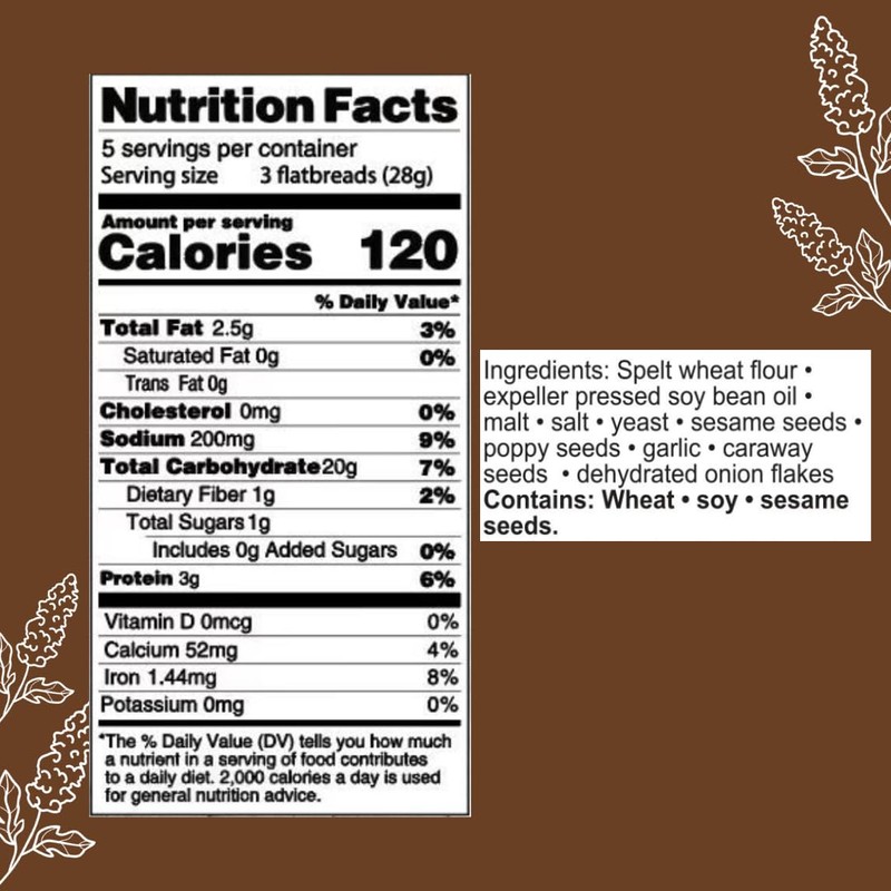 Suzie's Spelt Multi-seed Flatbread Crackers| Pack of 12 | Low-Fat