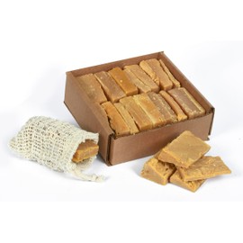 Pure Castile and Artisan Bar Soap Handmade with 100% Fair Trade Organic Oils, Cold Process Cut-offs with Soap Saver Eco Scrub Bag (4 lb Bulk Cut-offs w/ Soap Saver Bag, Orange Citrus Castile)