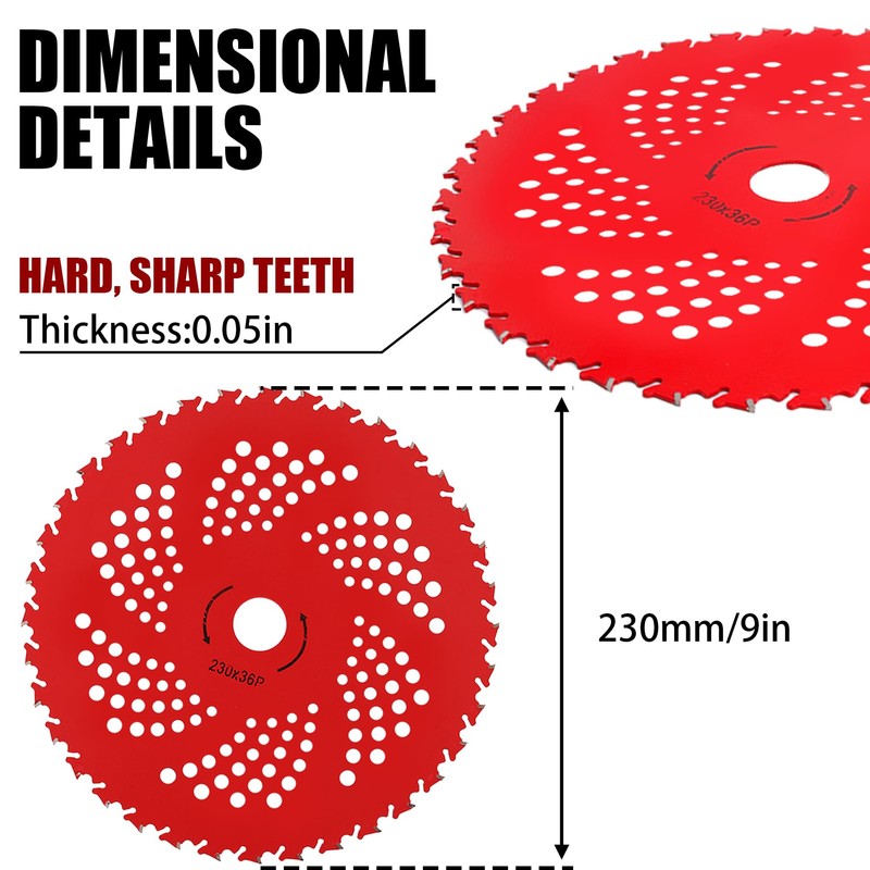 PLAXNS 2pack 9" x 36 Teeth Carbide Tipped Brush Cutter