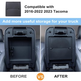 JKCOVER Center Console Hidden Box Organizer Compatible with 2016-2021 2022 2023 Toyota Tacoma Accessories Armrest Hidden Storage Box Secret Compartment Press To Open and Close (Patent Design)