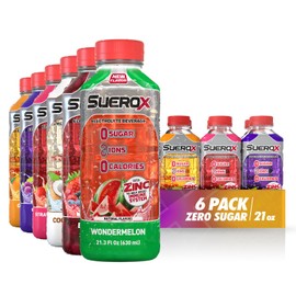 SueroX Sugar-Free Sports Drink for Hydration and Recovery, Electrolyte Hydration Drink with 8 Ions, Zero Calorie Sports Drinks with Electrolytes, Kickstart Pack, 21.3 Fl Oz, 6 Count