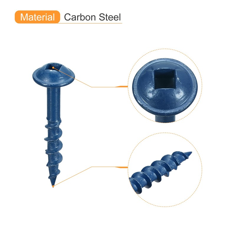 sourcing map #8x1" Pocket Hole Screws, 200pcs Square Drive Self