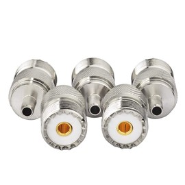 Superbat SO239 Connectors Crimp SO-239 UHF Female Jack Solder Coax Connectors for RG58 LMR195 RG400 Coaxial Cable 5Pcs