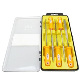 5Pcs Diamond Needle File Set, Professional Metal Files with Rubber Handle, Small File for Jewelry Wood Carving Miniature Model DIY Project