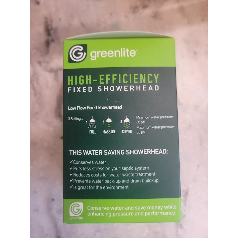 Greenlite NEW Greenlite Water Saving Fixed Shower Head 1.5 gal/min