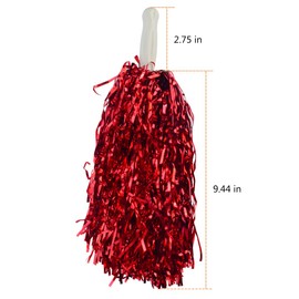 baotongle 12 PCS Cheerleading Poms Pompoms Cheer Costume Accessory for Party Dance Sports Red