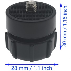 SYCZIOHU - Conector de soporte de cabeza de bola de 17 mm con tornillo de 1/4 pulgadas para soporte de teléfono, trípode y soporte de cámara (2 unidades, negro)