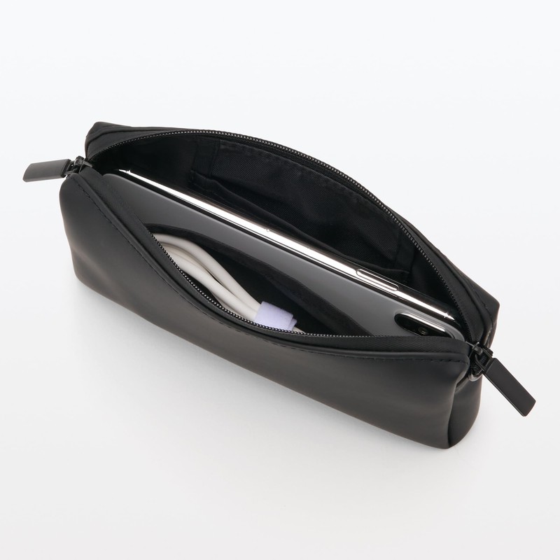MUJI OHH66A4A Freely Combinable Storage Case, Rectangle, Thin, Small, Black/Approx.
