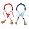 Wooden Bead String DIY Christmas Party Decoration Wall Hanging Long