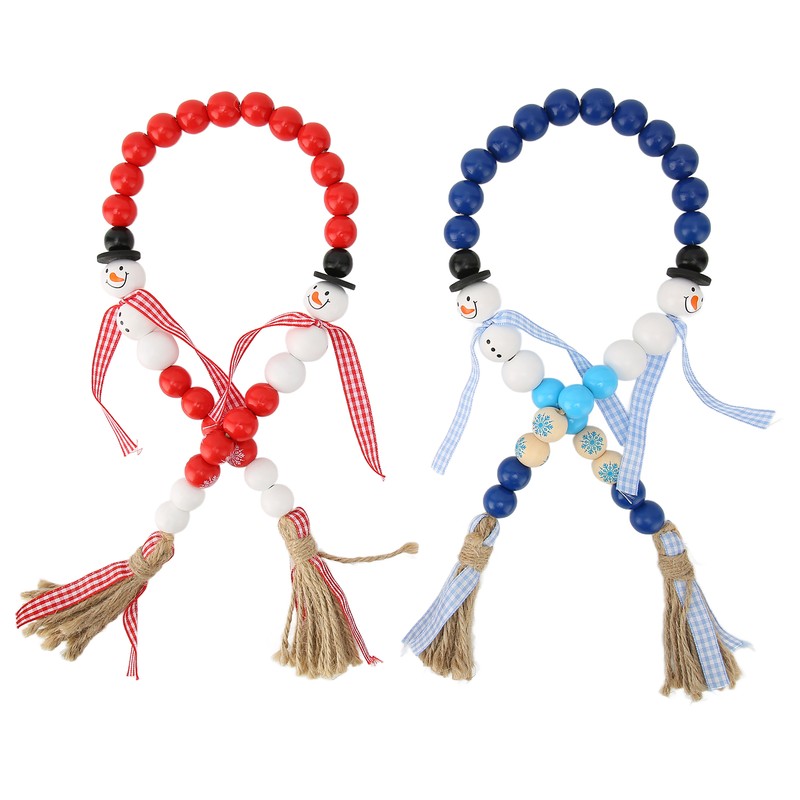 Wooden Bead String DIY Christmas Party Decoration Wall Hanging Long