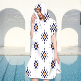 Abia Jaeia Oversized Surf Poncho Changing Robe - Quick-Drying Microfiber Towel with Hood & Pocket, Water-Resistant, Perfect for Beach, Pool, Surfing, & Outdoor Sports Adults Women Men