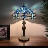 Enjoy Decor Lamps Tiffany Style Table Lamp Blue Stained Glass