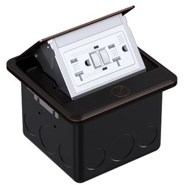 WEBANG Pop Up Floor Outlet Covers Box with 20 Amp Stainless Steel GFCI Tamper Resistant Rceptacle Outlet, ETL Listed, Oil Rubbed Bronze