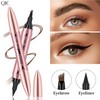 Q710 2in1pen,4-Tip Brow pen&Eyeliner,Dcuble-ended design,wild eyebrow makeup,microblading eyebrow pen,waterproof,Soft nib,With