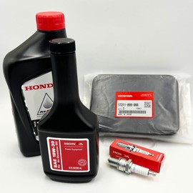 Genuine Tune Up Kit for Honda EB3000 EB3500X EB4000X EB5000X EB6500 EG4000 Generators GX240 - GX390 with Genuine Motor Oil 17211-899-000 Air Cleaner Element and Spark Plug 98079-55846