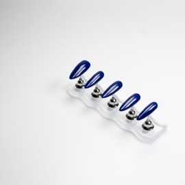 MAOLEETO 3D Almond Press on Nails, Long almonds Fake Nails Blue False Nails Small Blue Press on Nails for Women Girls Nail Art Decoration,Blue Long - Smaill