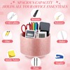 Epakh Pink Pencil Holder for Desk 360 Degree Rotating Bling