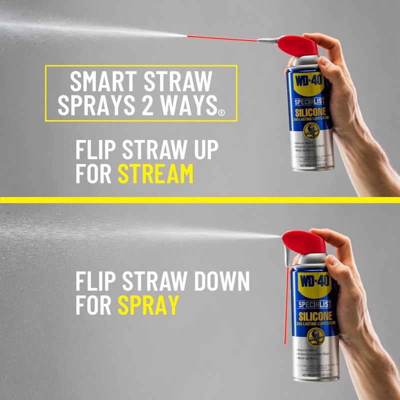WD-40 Specialist Silicone Lubricant - 11oz, Dual Spray, SMART STRAW