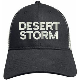 MilitaryBest Desert Storm Text Only Mesh-Back Ponytail Cap