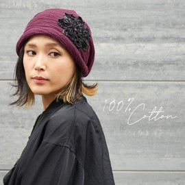 CHARM Womens Slouchy Beanie Cap Cotton Beret All Season Slouch Baggy Flower Hat Khaki