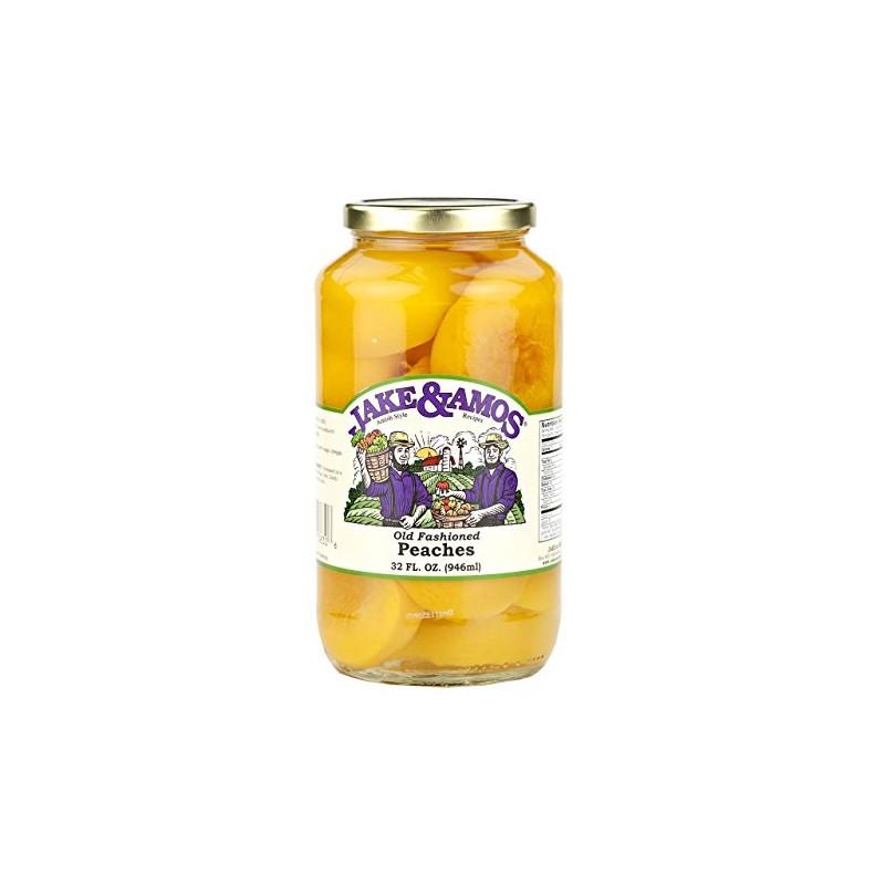 Jake & Amos Old-Fashioned Canned Peaches, 32 Oz. Jar (Pack