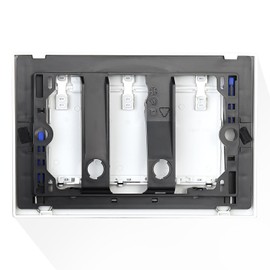 OasisFlow Wall Mounted Toilet Tank Panel Suitable for Concealed Tanks, Compatible with Geberit Sigma 30 115.883.KK.1, Durable Plastic Material, Square Button Design, Space Saving (White-G)