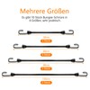 Pack of 10 Elastic Straps with Hooks Set 30 cm