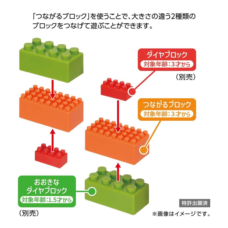 Kawada ND-18 Diamond Blocks Connecting Blocks Set, For Ages 1.5