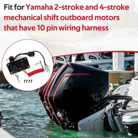JAVIK 704-82570-08-00 Main Switch Panel Outboard Single Engine Key Switch Panel Assembly for Yamaha Outboard 2-Stroke and 4-Stroke 704-82570-12-00
