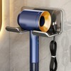 Hair Dryer Wall Holder for Bathroom – No-Drill Aluminum Storage