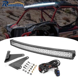 RI Roof Windshield 42'' LED Light Bar Mount Bracket Wire Kit For Kawasaki KRX 1000