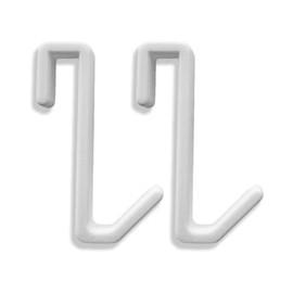 Decoralin Shower Glass Door Hooks Bathroom Plastic Towel Robe Holder Hangers Anti Scratch 2 Pack (White)