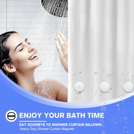 8 Pcs Shower Curtain Weights - 360° Silicone Wrapped, Rustproof and Waterproof - Heavy Duty Magnets for Stable Shower Curtains, Drapes, Tablecloths, Flags