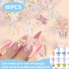 80 Stück Blumen Nagelkunst Charms 3D Hawaii Blumen Nagel Kristalle