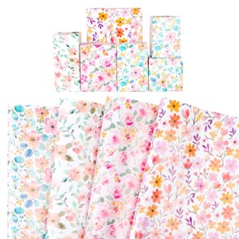 8 Sheets Floral Birthday Wrapping Paper,Multi Flower Gift Wrapping Paper for Girl Women,4 Designs Gift Wrap for Mother‘s Day Birthday Anniversary Wedding Craft Gift DIY(Multicolor)