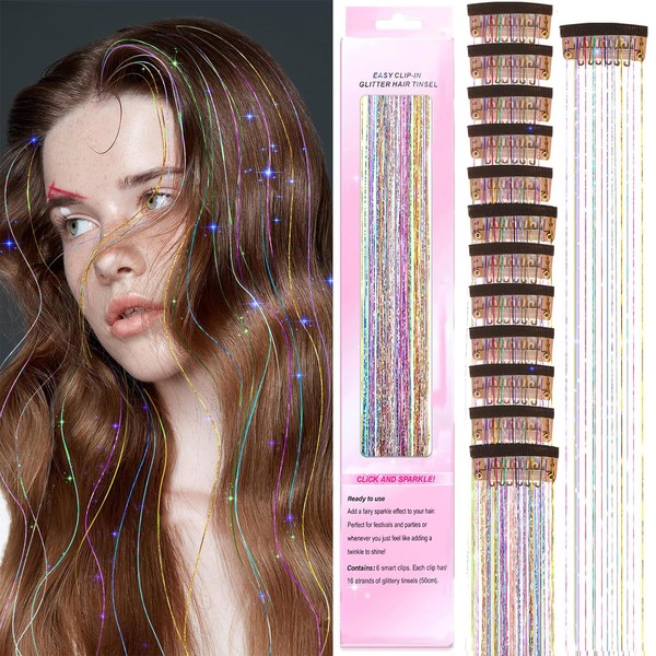 Ylapagne Hair Tinsel Kit Colorful for Girls Women 12 Pcs