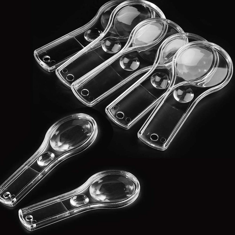 24 Pack Plastic Magnifier, Mini Magnifying Glass 5X and 15X