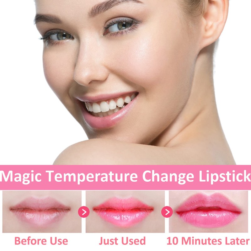 BKPPLZP 2 Pack Crystal Flower Jelly Lipstick,Magic Color Changing Lipstick,PH